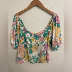 Billabong floral large crop top
